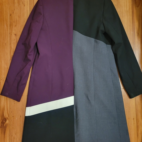 Calvin Klein Women's Colorblock Blazer - Black, Purple, Gray - Picture 2 of 3